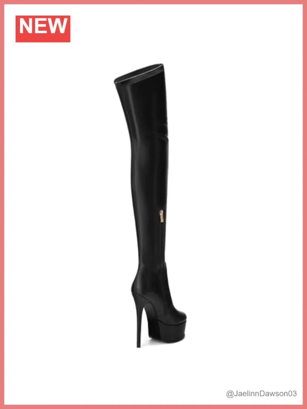 Platform Over The Knee Boots Thigh High Stiletto Zipper Round Toe Tall Boots